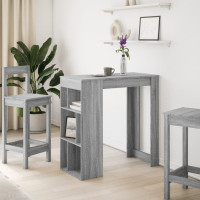Produktbild för Barbord med ställ grå sonoma-ek 102x50x103,5 cm konstruerat trä