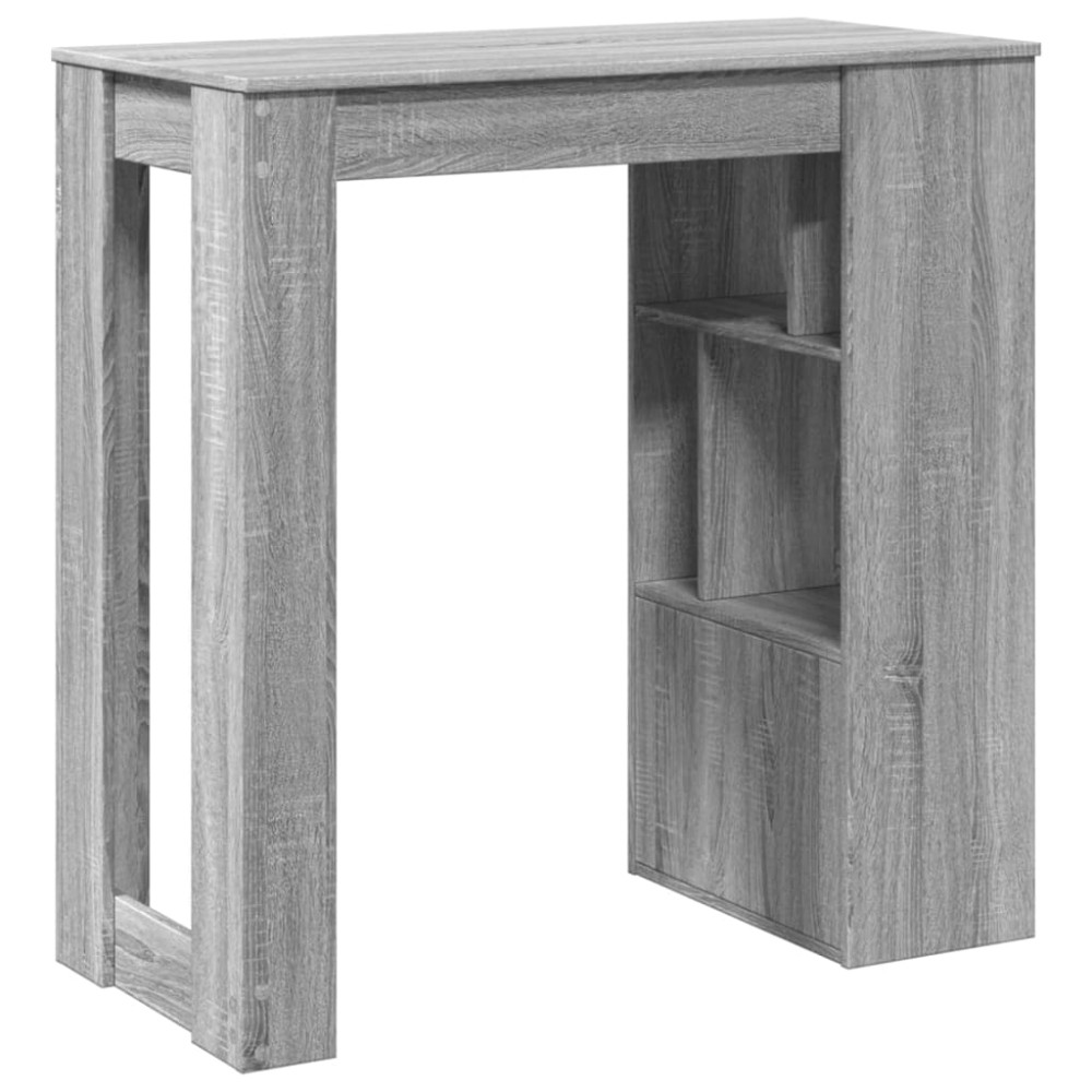 Produktbild för Barbord med ställ grå sonoma-ek 102x50x103,5 cm konstruerat trä