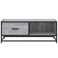 Produktbild för Soffbord grå sonoma 90x57x35 cm konstruerat trä och metall
