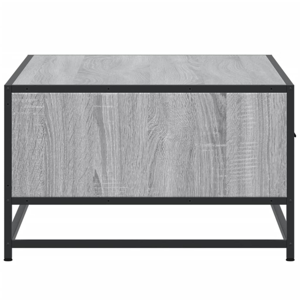 Produktbild för Soffbord grå sonoma 90x57x35 cm konstruerat trä och metall