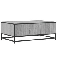 Produktbild för Soffbord grå sonoma 90x57x35 cm konstruerat trä och metall