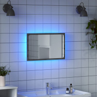 Produktbild för Badrumsspegel med LED grå sonoma 60x8,5x38 cm konstruerat trä