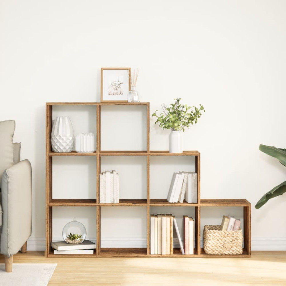 Produktbild för Bokhylla/Rumsavdelare 3 hyllor 137,5x29x103,5cm konstruerat trä