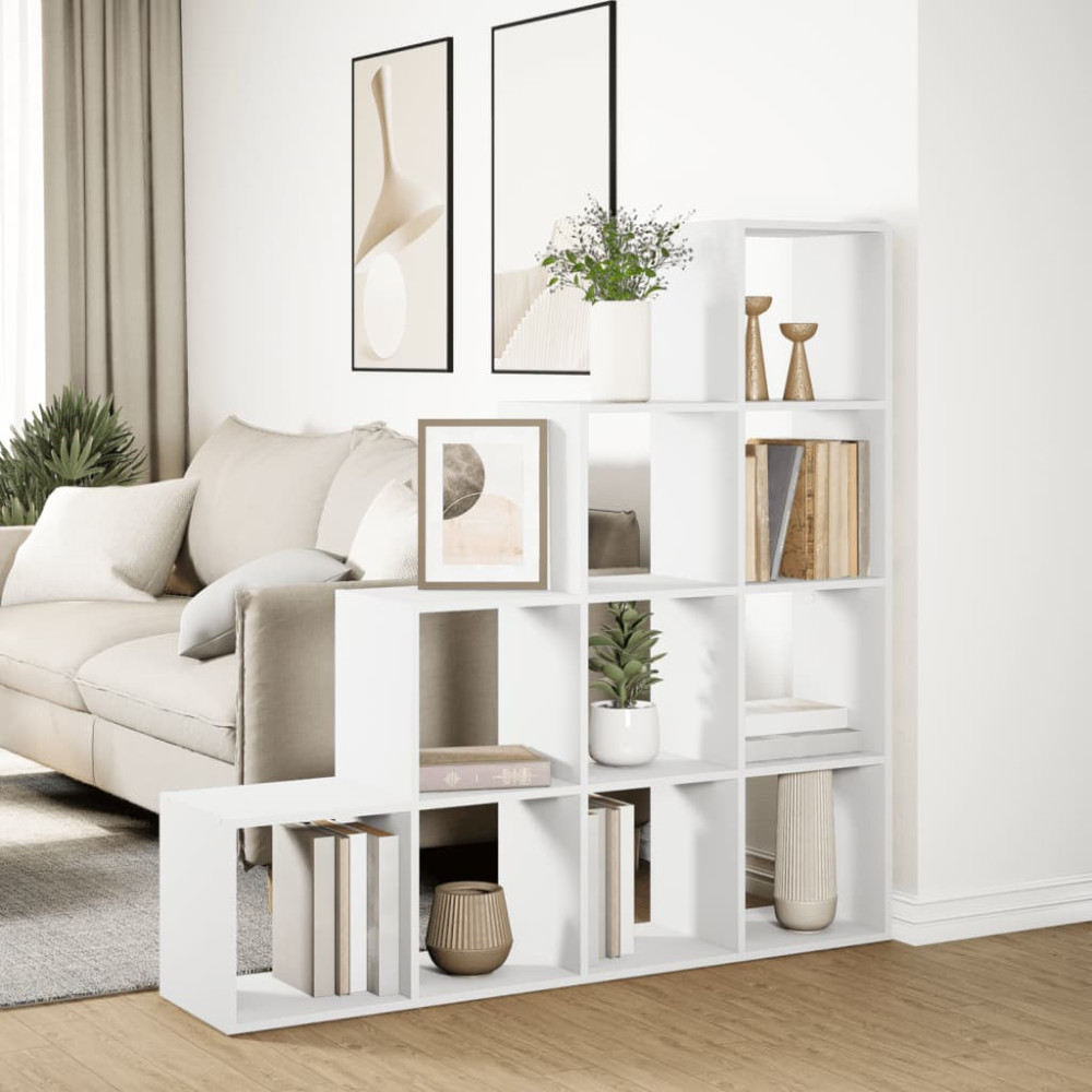 Produktbild för Bokhylla/Rumsavdelare 4 hyllor 131,5x29x131,5cm konstruerat trä