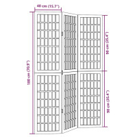 Produktbild för Rumsavdelare 3 paneler vit massivt kejsarträ