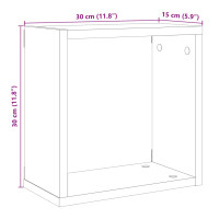 Produktbild för Vägghylla kubformad 6 st artisan ek 30x15x30 cm konstruerat trä