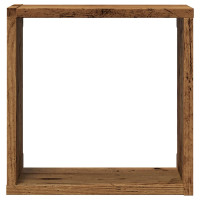 Produktbild för Vägghylla kubformad 2 st åldrat trä 30x15x30 cm konstruerat trä