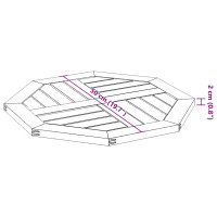 Produktbild för Bordsskiva 50x50x2 cm åttakantig massivt akaciaträ