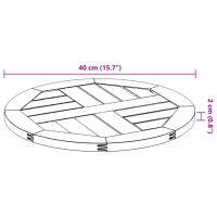 Produktbild för Bordsskiva Ø40x2 cm rund massivt akaciaträ