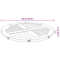 Produktbild för Bordsskiva Ø60x2 cm rund massivt akaciaträ