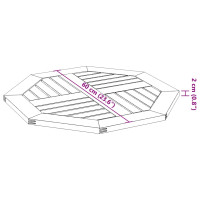 Produktbild för Bordsskiva 60x60x2 cm åttakantig massivt akaciaträ