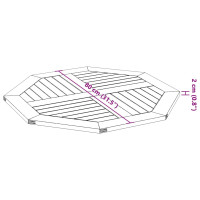 Produktbild för Bordsskiva 80x80x2,2 cm åttakantig massivt akaciaträ