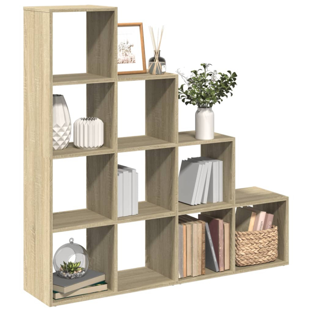 Produktbild för Bokhylla/Rumsavdelare 4 hyllor 131,5x29x131,5cm konstruerat trä