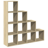 Produktbild för Bokhylla/Rumsavdelare 4 hyllor 131,5x29x131,5cm konstruerat trä