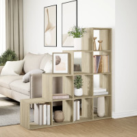 Produktbild för Bokhylla/Rumsavdelare 4 hyllor 131,5x29x131,5cm konstruerat trä