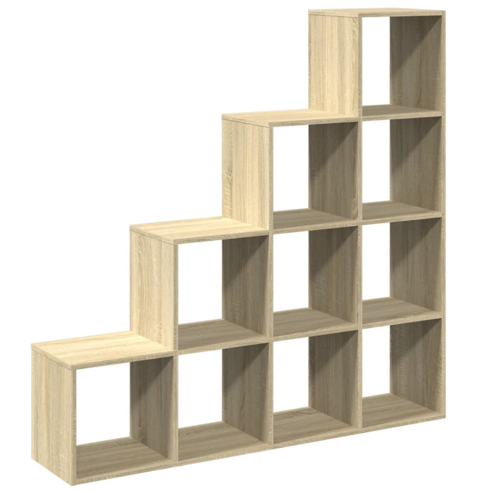 Produktbild för Bokhylla/Rumsavdelare 4 hyllor 131,5x29x131,5cm konstruerat trä