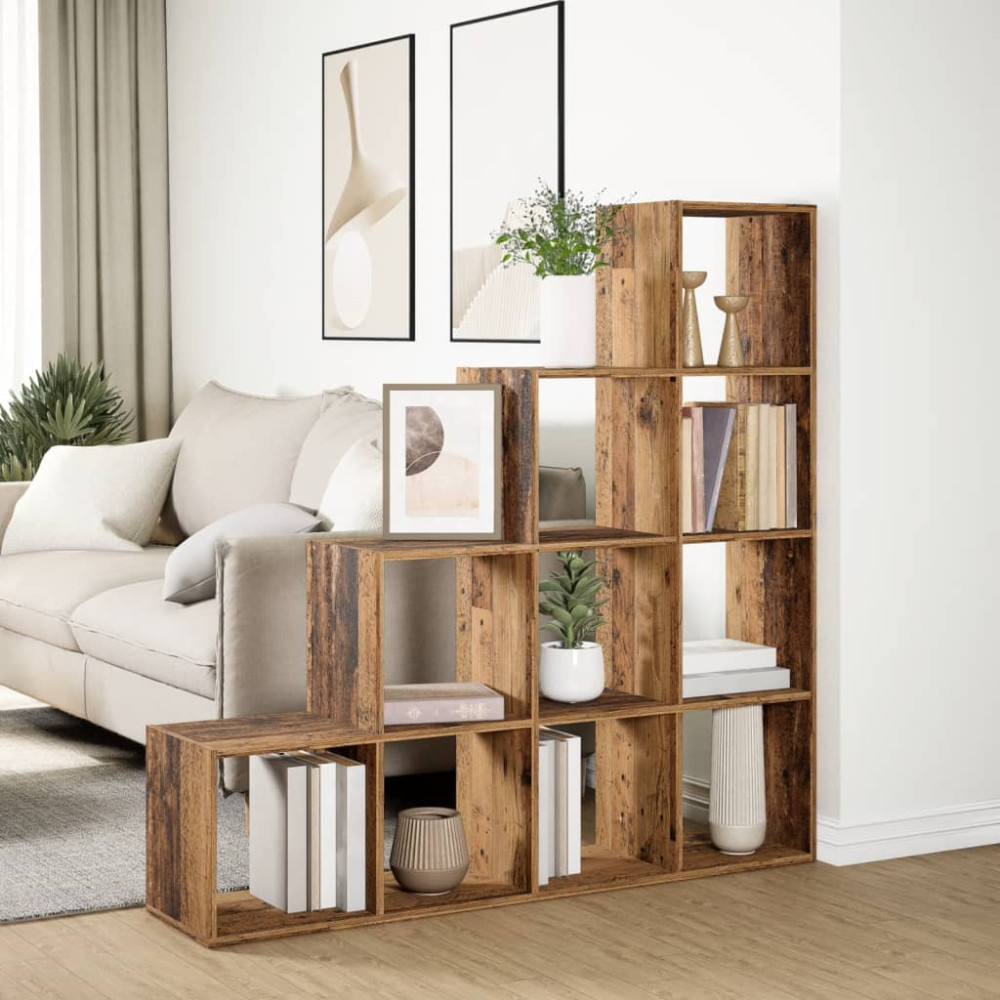 Produktbild för Bokhylla/Rumsavdelare 4 hyllor 131,5x29x131,5cm konstruerat trä