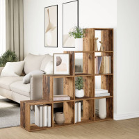 Produktbild för Bokhylla/Rumsavdelare 4 hyllor 131,5x29x131,5cm konstruerat trä