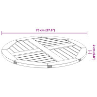 Produktbild för Bordsskiva Ø70x2 cm rund massivt akaciaträ