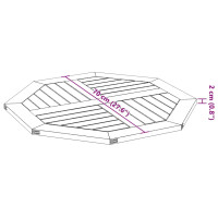 Produktbild för Bordsskiva 70x70x2 cm åttakantig massivt akaciaträ