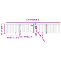 Produktbild för Hundgrind med dörr vikbar 4 paneler vit 320 cm poppel