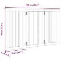 Produktbild för Hundgrind hopfällbar 3 paneler svart 150 cm poppel