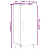 Produktbild för Skänk åldrat trä 34,5x34x90 cm konstruerat trä