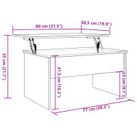 Produktbild för Soffbord åldrat trä 80x50,5x41,5 cm konstruerat trä