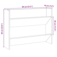 Produktbild för Väggmonterat skoställ åldrat trä 80x18x60 cm konstruerat trä