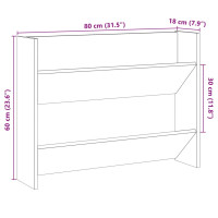 Produktbild för Väggmonterat skoställ artisan ek 80x18x60 cm konstruerat trä