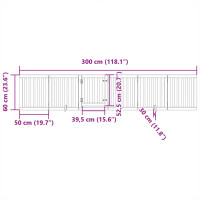 Produktbild för Hundgrind med dörr vikbar 6 paneler vit 300 cm poppel