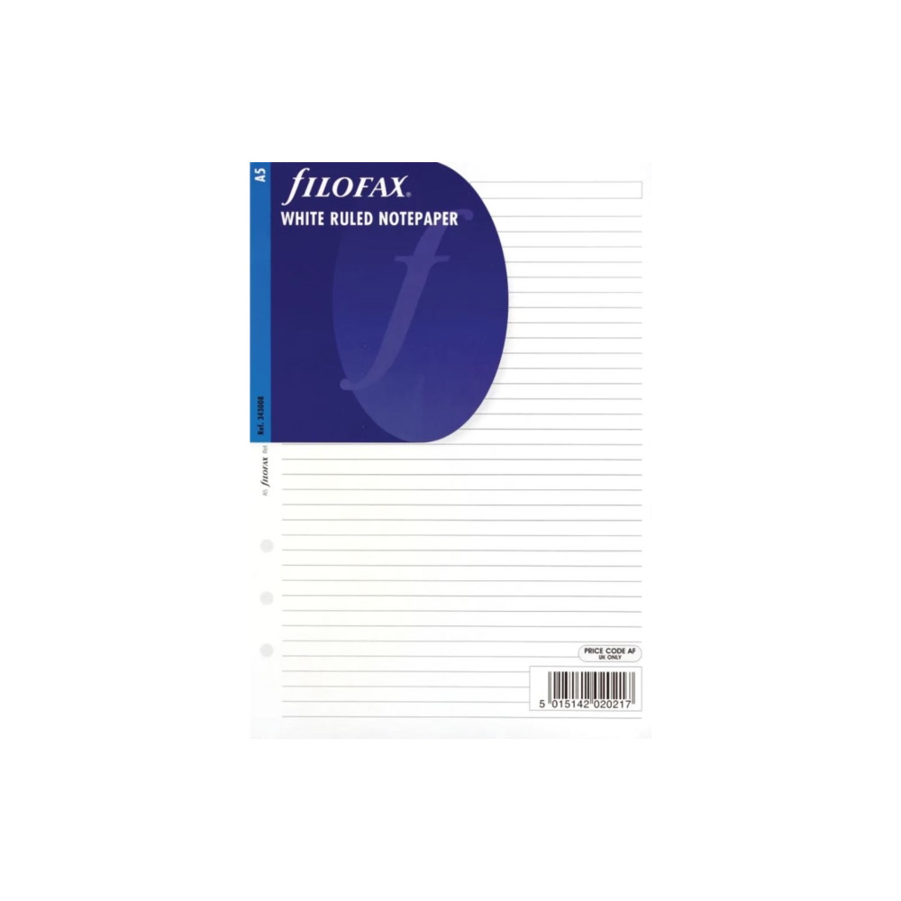 Produktbild för Filofax A5 white ruled notepaper refill