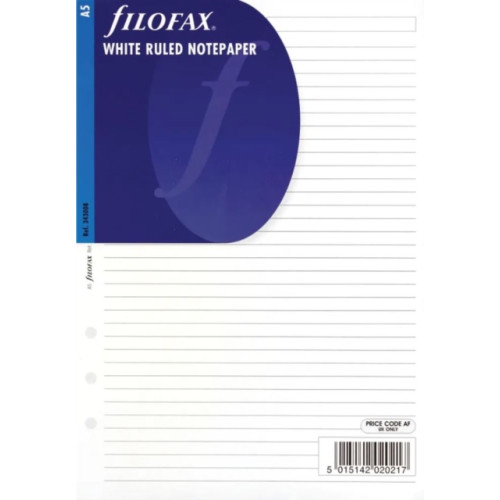 Filofax Filofax A5 white ruled notepaper refill