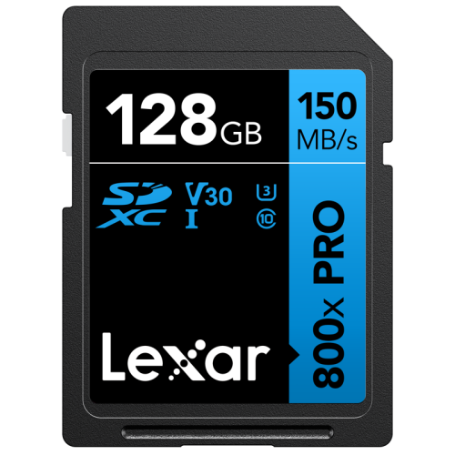 LEXAR Lexar SDXC 800x Pro UHS-I cards, C10 (V30) U3, R150/W45, 128GB