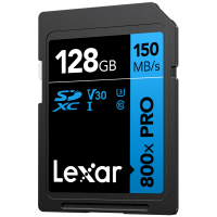 Produktbild för Lexar SDXC 800x Pro UHS-I cards, C10 (V30) U3, R150/W45, 128GB