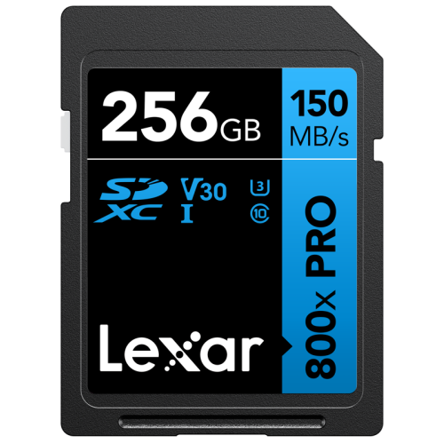 LEXAR Lexar SDXC 800x Pro UHS-I cards, C10 (V30) U3, R150/W45, 256GB