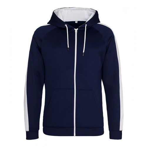 Just Hoods Sports Polyester Zoodie Oxford Navy/White