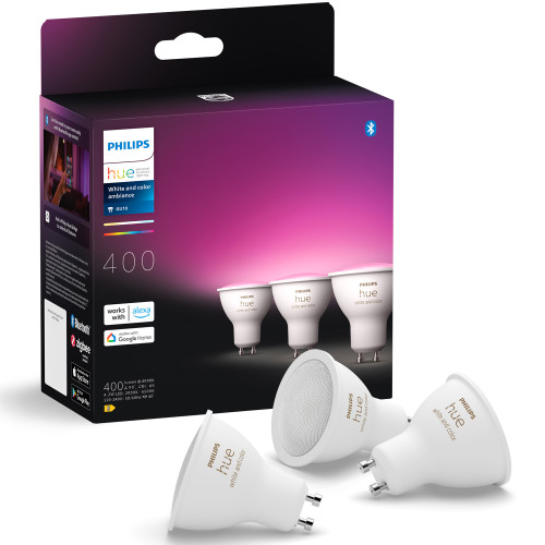 Philips Hue White and Color Ambiance GU10 400lm 3-pack