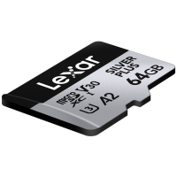 Produktbild för Lexar microSDXC Professional SILVER Plus UHS-I/U3/A2/4K R205/W100 (V30) 64GB