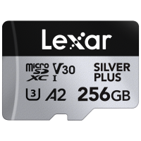 Produktbild för Lexar microSDXC Professional SILVER Plus UHS-I/U3/A2/4K R205/W150 (V30) 256GB