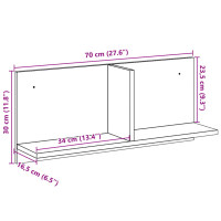 Produktbild för Väggskåp 70x16,5x30 cm grå sonoma konstruerat trä