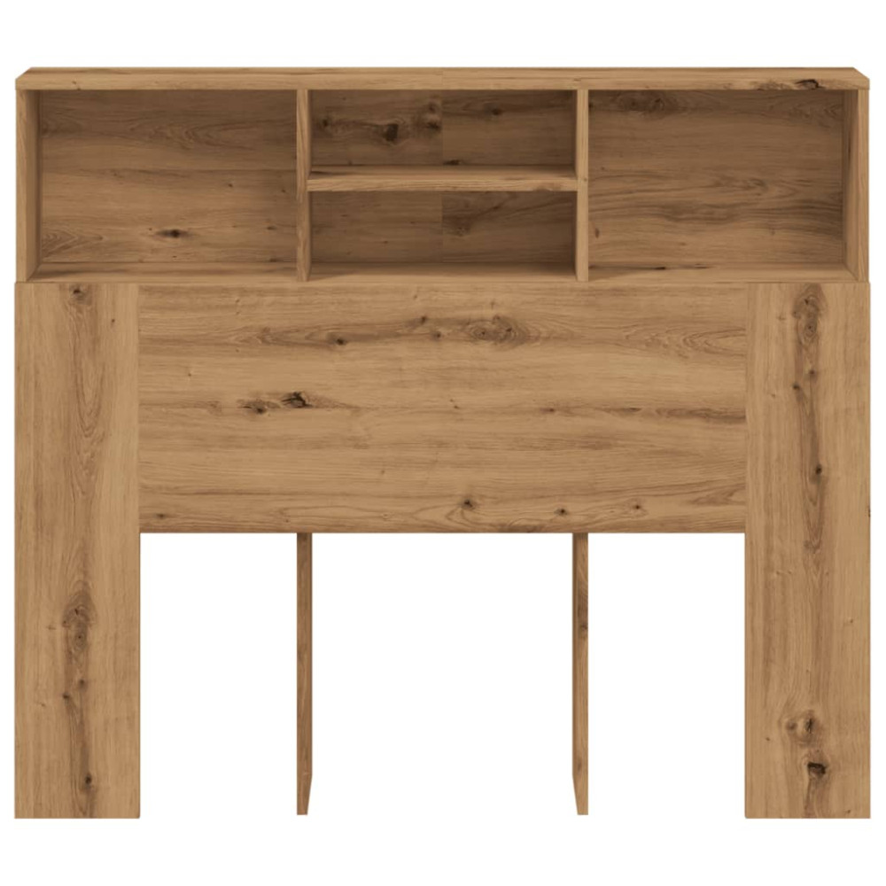 Produktbild för Sänggavel m förvaring artisian ek 120x19x103,5 cm konstr. trä