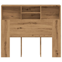 Produktbild för Sänggavel m förvaring artisian ek 120x19x103,5 cm konstr. trä