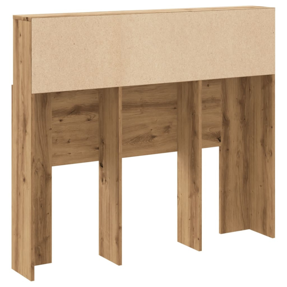 Produktbild för Sänggavel m förvaring artisian ek 120x19x103,5 cm konstr. trä