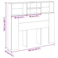 Produktbild för Sänggavel m förvaring artisian ek 120x19x103,5 cm konstr. trä
