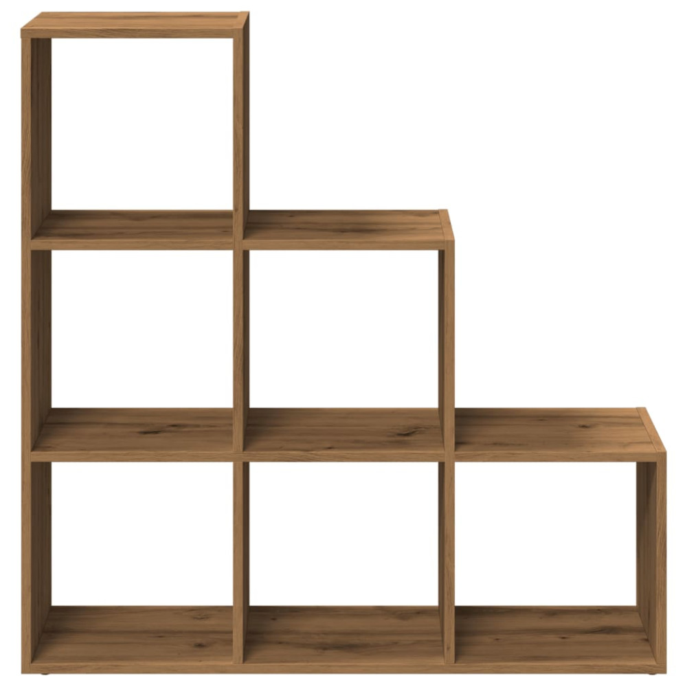 Produktbild för Bokhylla/Rumsavdelare 3 hyllplan ek 99x29x99 cm konstruerat trä