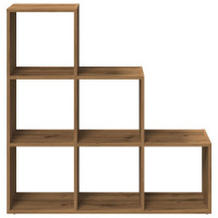 Produktbild för Bokhylla/Rumsavdelare 3 hyllplan ek 99x29x99 cm konstruerat trä