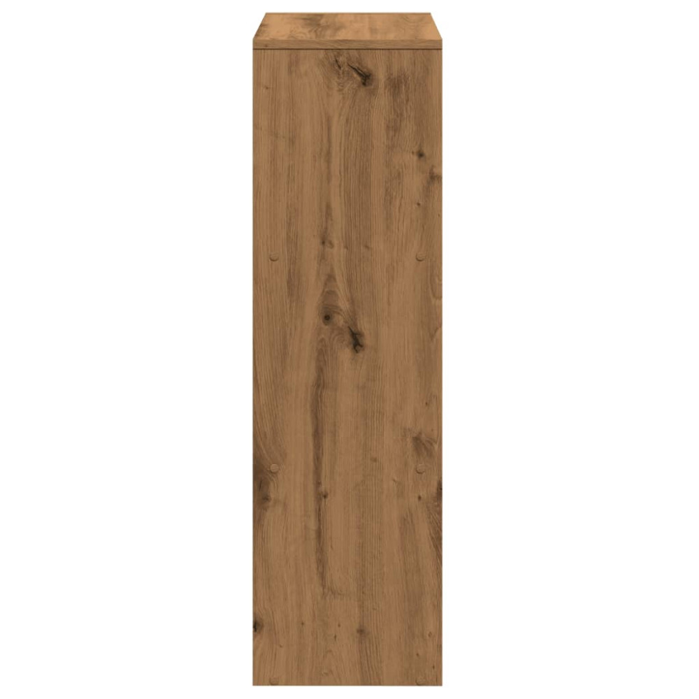 Produktbild för Bokhylla/Rumsavdelare 3 hyllplan ek 99x29x99 cm konstruerat trä