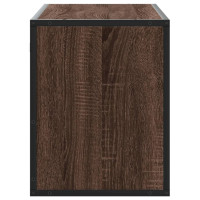 Produktbild för Tv-bänk brun ek 100x31x39,5 cm konstruerat trä och metall