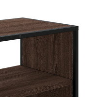 Produktbild för Tv-bänk brun ek 100x31x39,5 cm konstruerat trä och metall